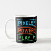 Gaming Mug – Pixels Power Play Neon Coffee Cup コーヒーマグカップ (左)