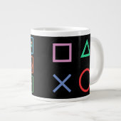 Gaming Mug – Pixels Power Play Neon Coffee Cup ジャンボコーヒーマグカップ (正面右)