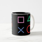 Gaming Mug – Pixels Power Play Neon Coffee Cup ツートーンマグカップ (正面右)