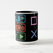 Gaming Mug – Pixels Power Play Neon Coffee Cup マグカップ (中央)