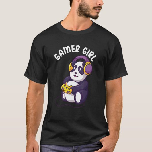 Gaming Panda Video Game Player Computer PC Panda   Tシャツ (正面)