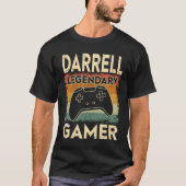 Gaming Personalized Name Darrell Legendary Gamer Tシャツ (正面)