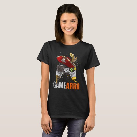 Gaming Pirate Hat controller Video Game Controller Tシャツ (正面フル)