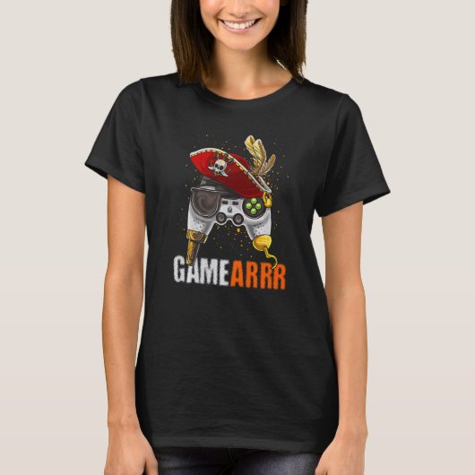 Gaming Pirate Hat controller Video Game Controller Tシャツ (正面)