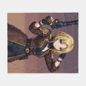 Gaming Pixel Art Blanket – Cozy Gamer Mood フリースブランケット (正面(横))