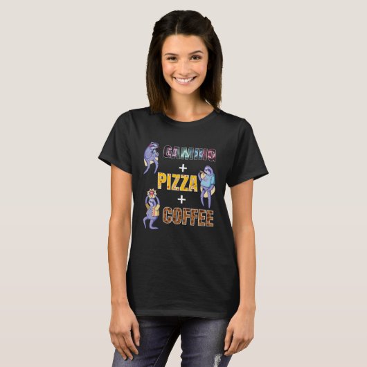 GAMING + PIZZA + COFFEE Lover Gaming Outfit funny  Tシャツ (正面フル)