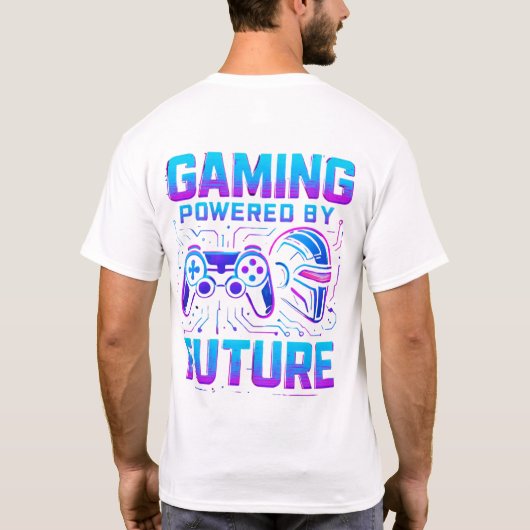 Gaming Powered by Future Neon Design Tシャツ (裏面)