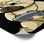 Gaming Pug Pew Gamepad Cute Hob  ポスター (角)