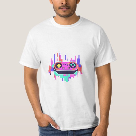 Gaming T-shirt pixel controller  Tシャツ (正面)