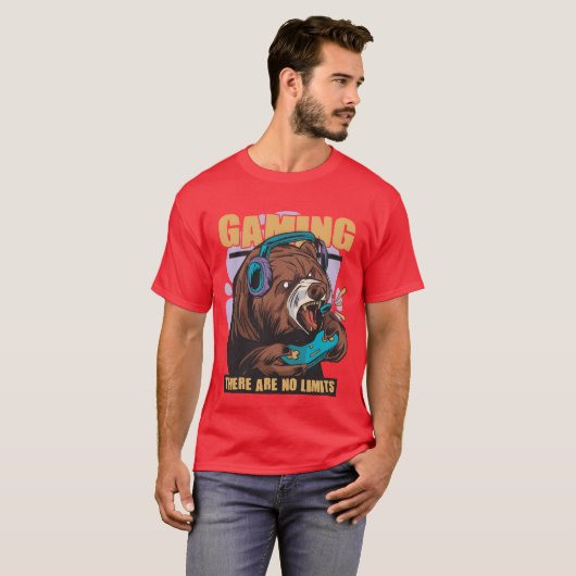 Gaming there are no limits nerd gamer video game f tシャツ (正面フル)