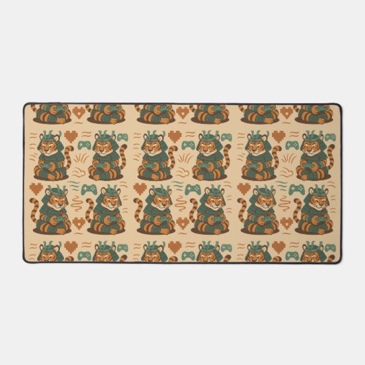 Gaming Tiger Warrior Repeating デスクマット (正面)