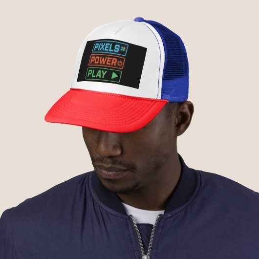 Gaming Trucker Hat – Pixels Power Play Gamer Cap キャップ (インサイチュ)