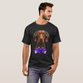 Gaming Vizsla Dog Player Animal Video Gamer Men Ki Tシャツ (正面フル)