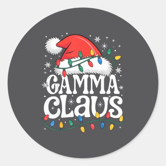 Gamma Claus Funny Xmas Christmas Grandma Holiday S ラウンドシール (正面)