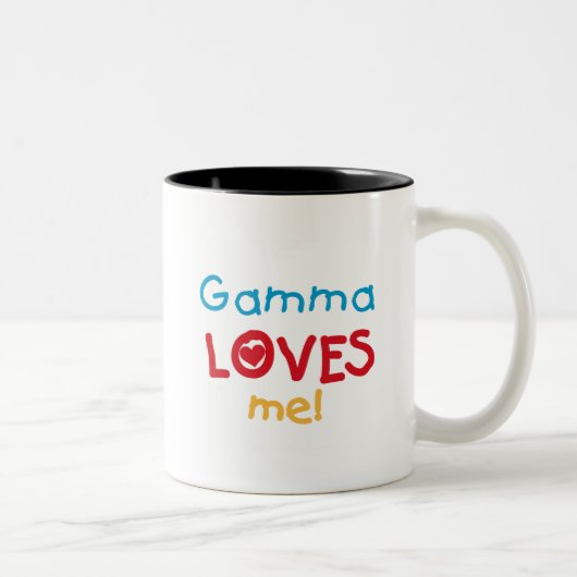 Gamma Loves Me Tシャツとギフト ツートーンマグカップ (右)
