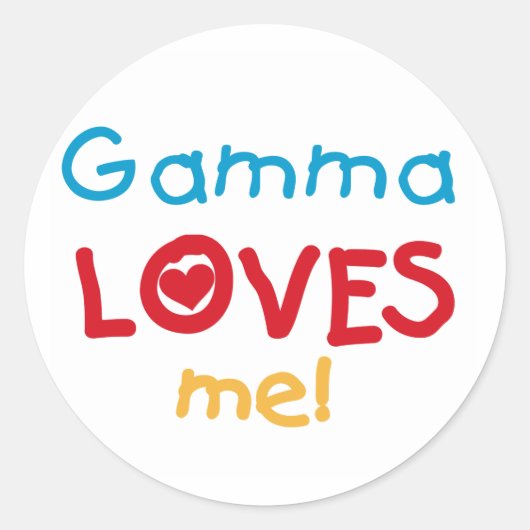 Gamma Loves Me Tシャツとギフト ラウンドシール (正面)