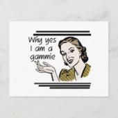 GammieのレトロのTシャツおよびギフト ポストカード (正面)