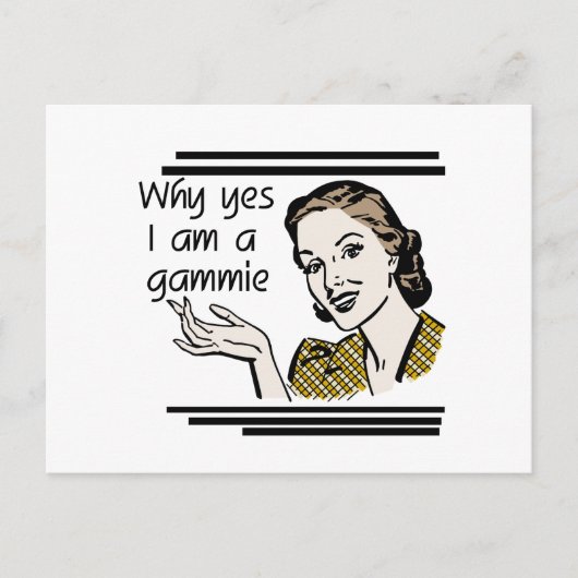 GammieのレトロのTシャツおよびギフト ポストカード (正面)