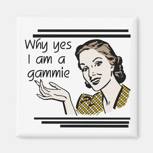 GammieのレトロのTシャツおよびギフト マグネット (正面)