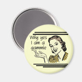 GammieのレトロのTシャツおよびギフト マグネット (正面/裏面)