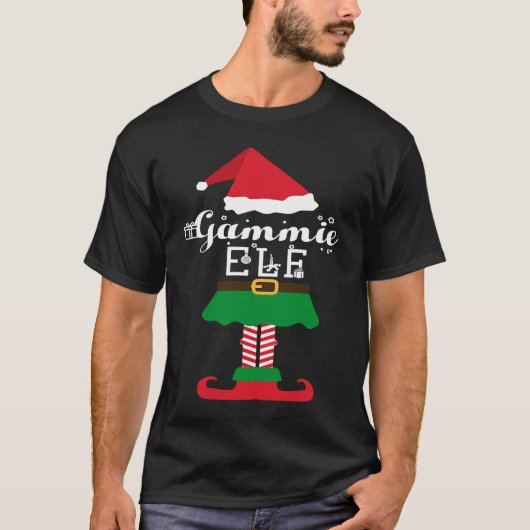 Gammie Elf Christmas Family Elves Matching Costume Tシャツ (正面)