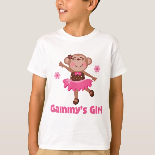 Gammysの女の子猿 Tシャツ (正面)