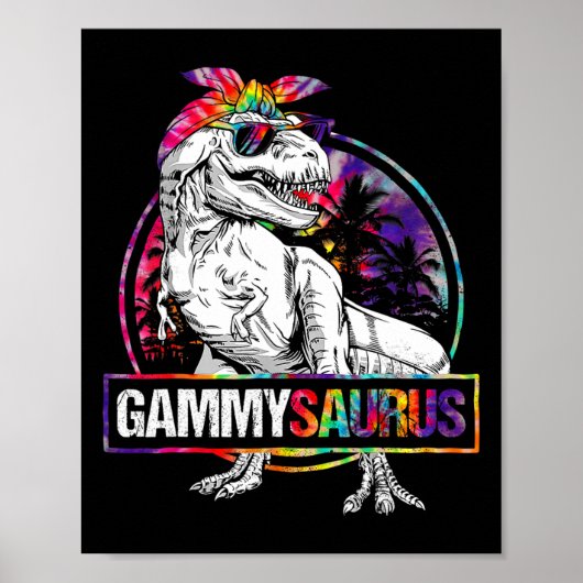 Gammysaurus Dinosaur Gammy Saurus Family Matching  ポスター (正面)