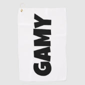 GAMY Black Logo ゴルフタオル (正面)