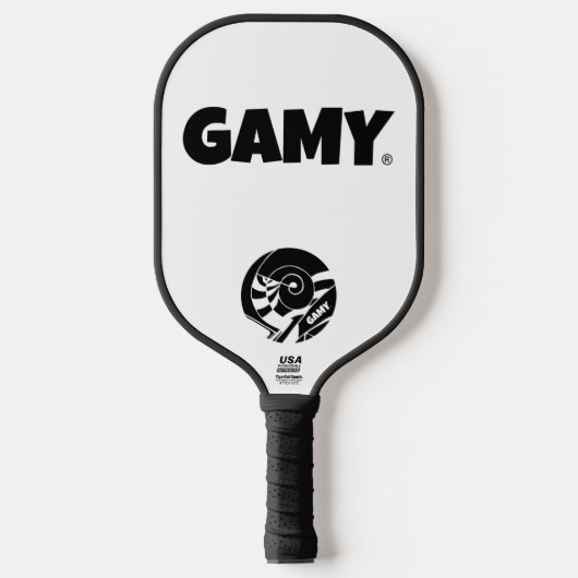 GAMY® Black Logo ピックルボールラケット (正面)
