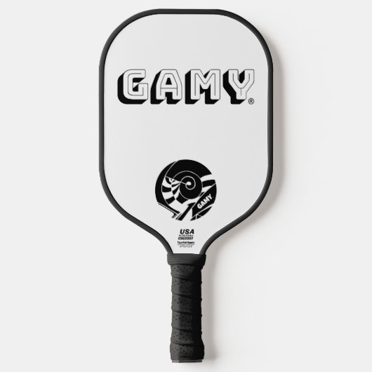 GAMY® Black Logo ピックルボールラケット (正面)