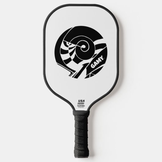 GAMY® Black Logo ピックルボールラケット (正面)