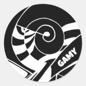GAMY Black Logo Aufkleber ラウンドシール (正面)