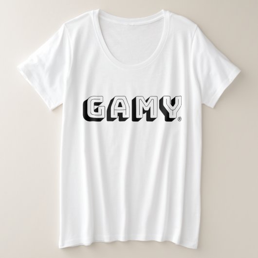 GAMY® Black Logo Damen プラスサイズTシャツ (デザイン正面)
