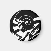 GAMY Black Logo Magnet rund マグネット (正面)