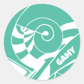 GAMY Green Logo Aufkleber ラウンドシール (正面)