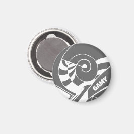 GAMY Grey Logo Magnet rund マグネット