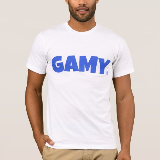 GAMY® Royal blue Logo Herren T-Shirt Tシャツ (正面)