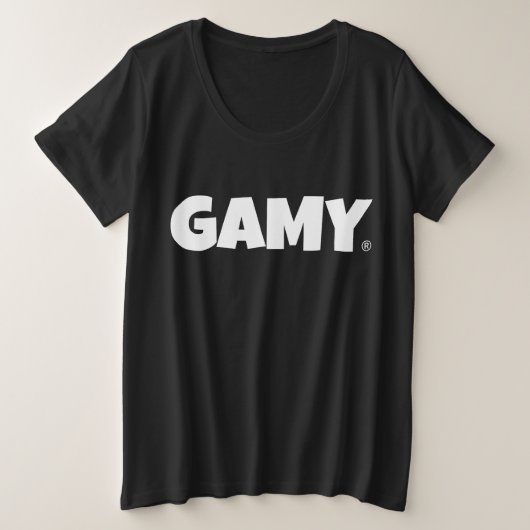 GAMY® White Logo Damen プラスサイズTシャツ (デザイン正面)
