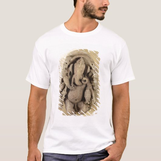 Ganapatiの姿、Chandellaの王朝(砂岩) Tシャツ (正面)