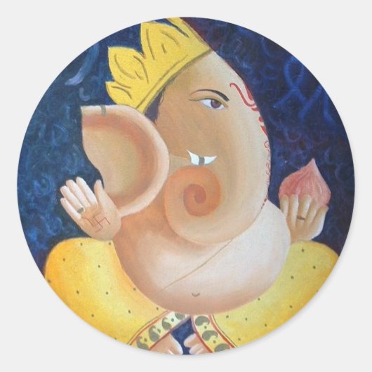 「Ganapati」 – ラウンドステッカー ラウンドシール (正面)
