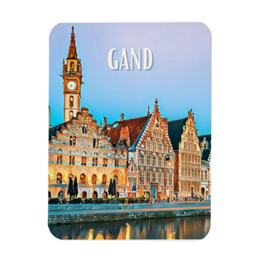 Gand Belgiqueフォトヴィンテージ マグネット (縦)