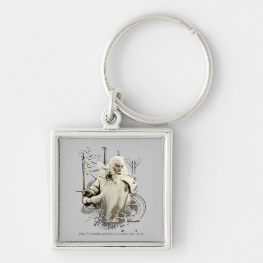 GANDALF™と剣ベクトルコラージュ キーホルダー (正面)