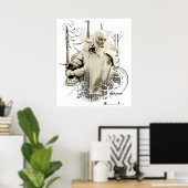 GANDALF™と剣ベクトルコラージュ ポスター (ホームオフィス)