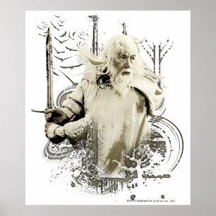 GANDALF™と剣ベクトルコラージュ ポスター