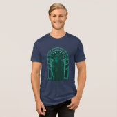 GANDALF™ "Speak Friend And Enter" Doors of Durin トライブレンドTシャツ (正面全面)