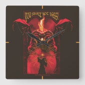 GANDALF™ Vs Balrog "You Shall Not Pass" Graphic スクエア壁時計 (正面)