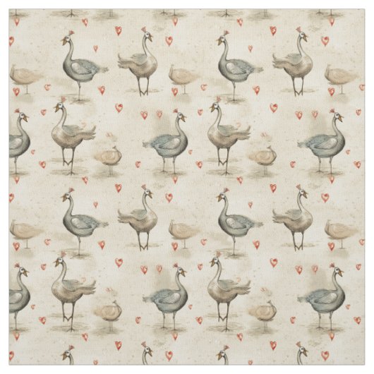 Gander:予測できな Whimsy Geese ファブリック (見本)