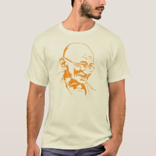 gandhiのインドのレトロのポートレートのステンシル tシャツ