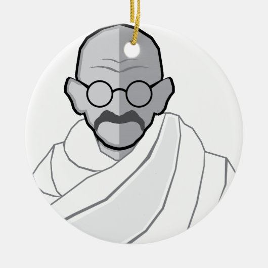 Gandhiのベクトル セラミックオーナメント (正面)
