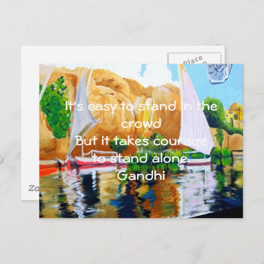 Gandhiの勇気についての感動的な引用文の引用語句 ポストカード (正面/裏面)